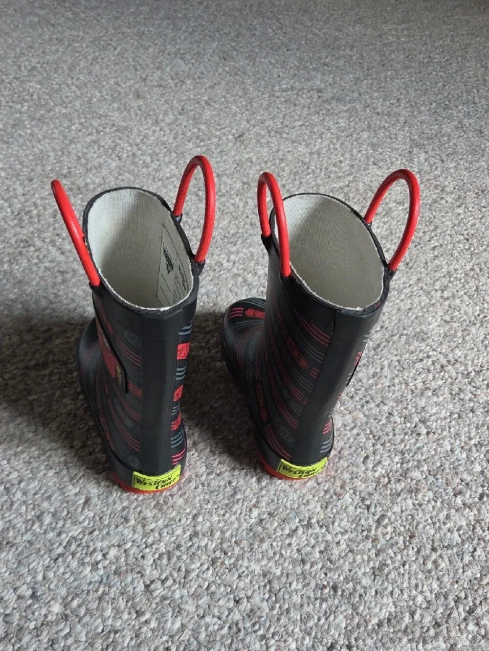 Western Chief Black and Red Kids Rain Boots